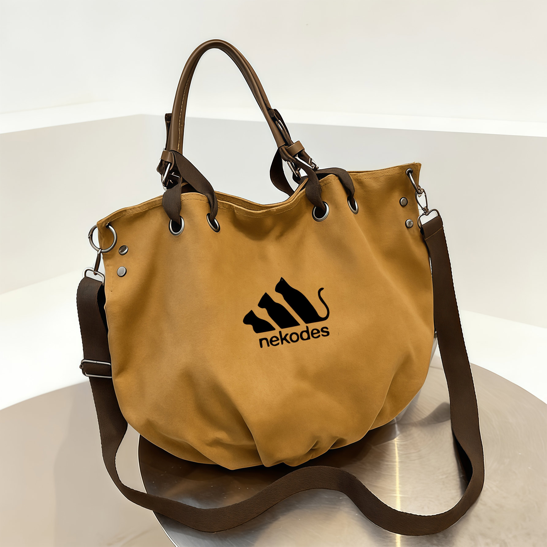 Canvas Backpack Casual - Large Canvas Tote Shoulder Bag Brown