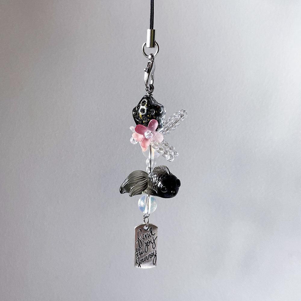 Black Goldfish Phone Charm Cha - Fashion Backpack Women 리뷰 및 가격
