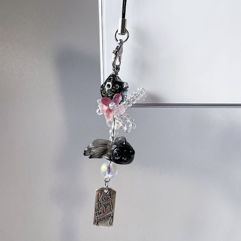 Black Goldfish Phone Charm Cha - Fashion Backpack Women 리뷰 및 가격