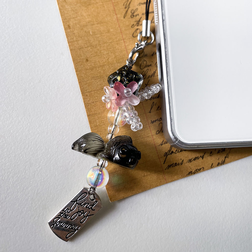 Black Goldfish Phone Charm Cha - Fashion Backpack Women 리뷰 및 가격
