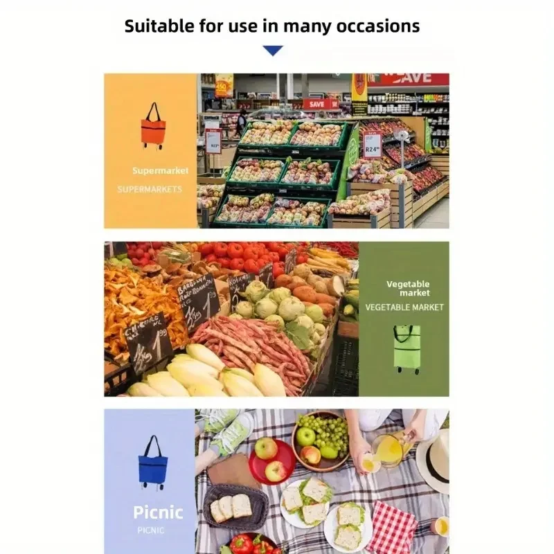 1pc Portable Shopping Cart wit - Foldable Backpack Small 리뷰 및 가격