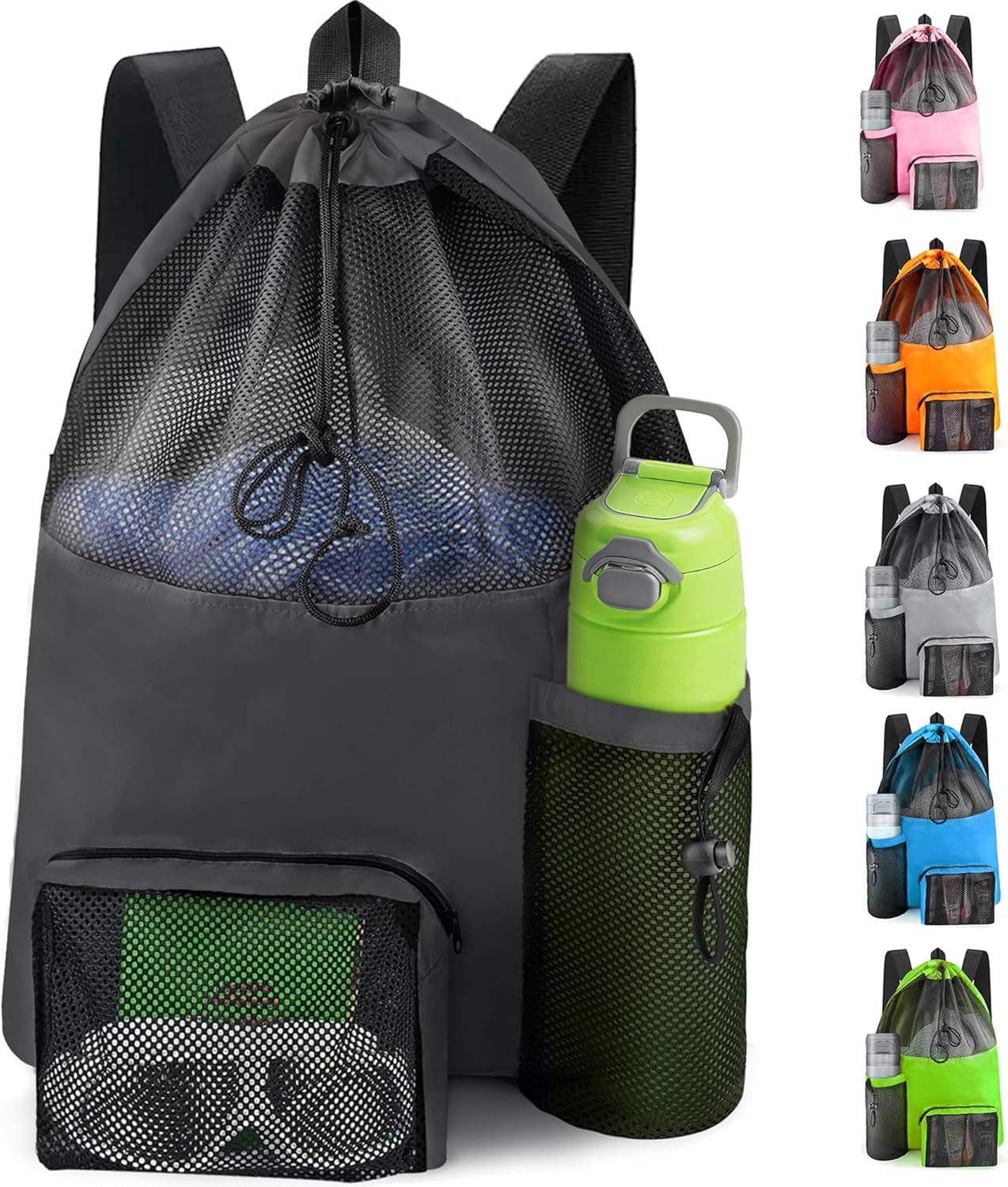 Swim Mesh Beach Bag, Waterproo - Drawstring Gym Bag 리뷰 및 가격
