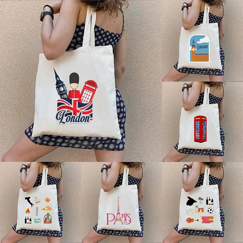 London UK Paris Printing Ladie - Canvas Backpack Casual 리뷰 및 가격