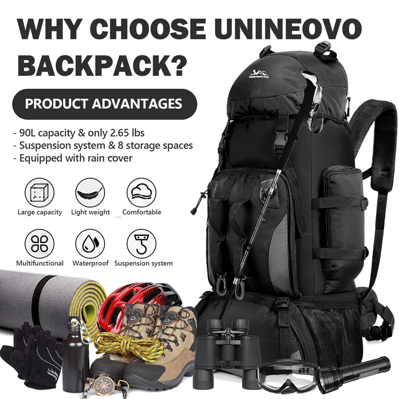 Large 90L Travel Backpack Mili - Rucksack Military Style 리뷰 및 가격