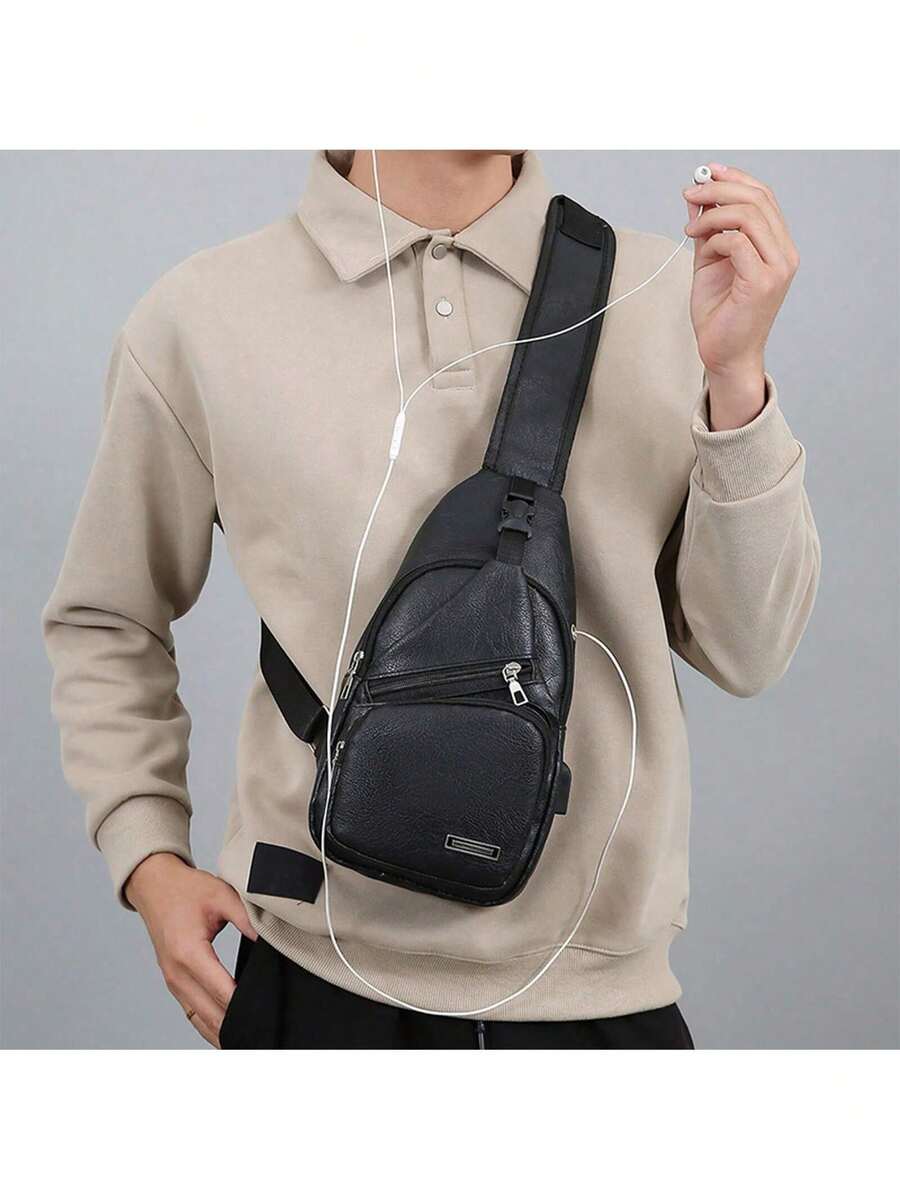 Mens PU Leather Sling Bag With - Sling Backpack Shoulder 리뷰 및 가격