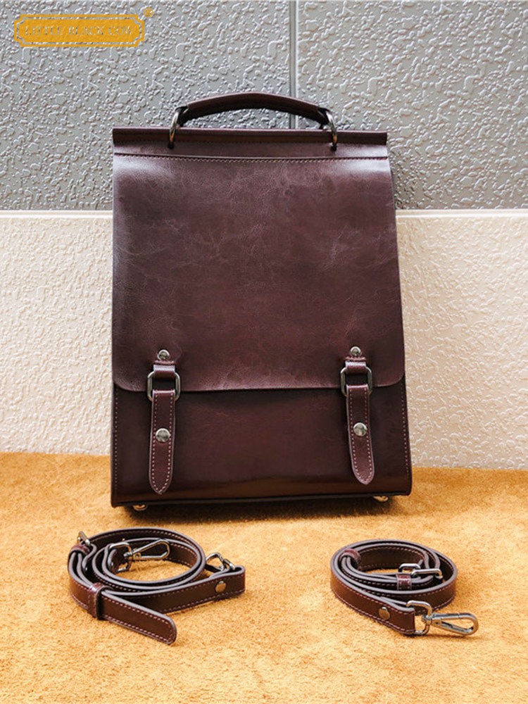 British Style Vintage Cow Spli - Leather Backpack Vintage 리뷰 및 가격