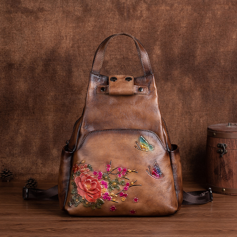 Johnature Genuine Leather Embo - Leather Backpack Vintage 리뷰 및 가격