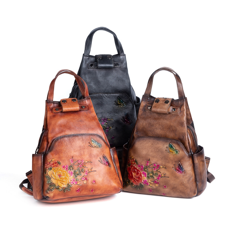 Johnature Genuine Leather Embo - Leather Backpack Vintage 리뷰 및 가격