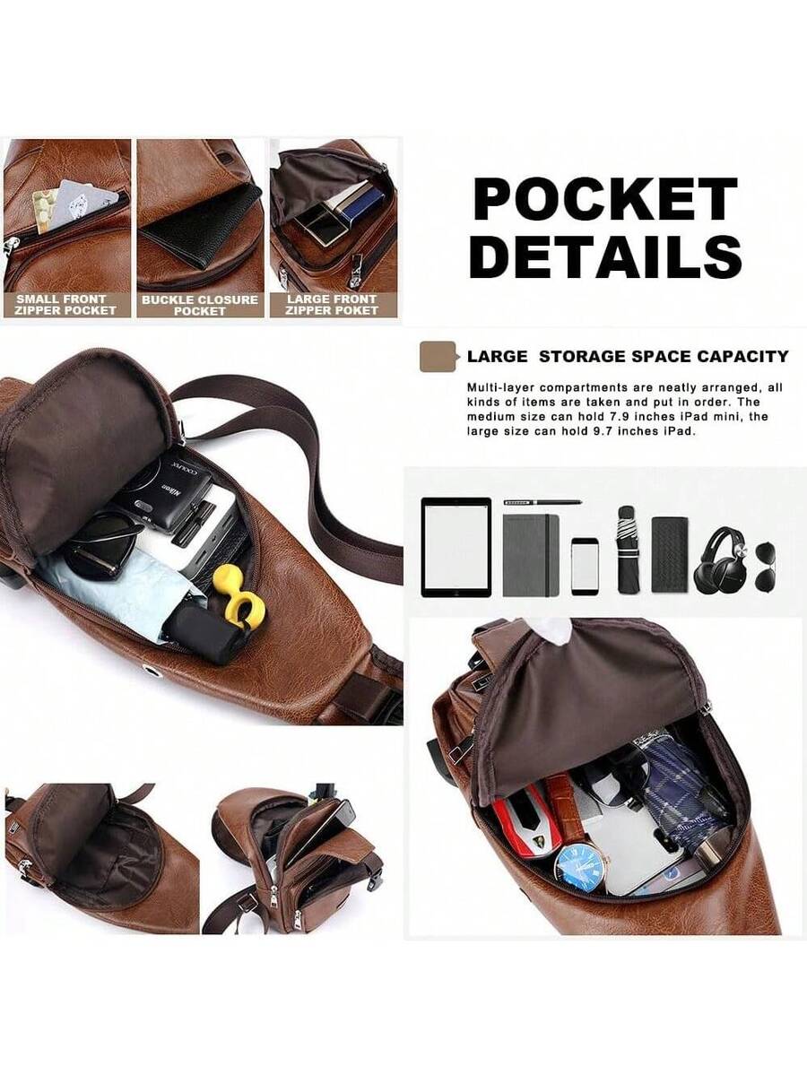 Mens Sling Bag With USB Port,  - Sling Backpack Shoulder 리뷰 및 가격